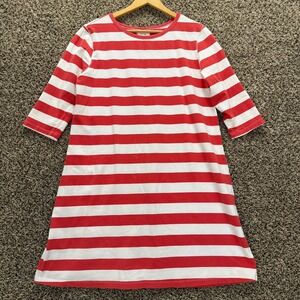 Tyler Boe Red & White Stripe Knit L Dress 3/4 Sleeve Shift Americana‎ Coastal